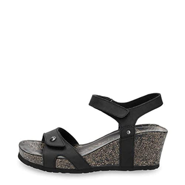 Panama Jack Damen Julia Basics Offene Sandalen mit Keilabsatz, Schwarz (Black), EU im Sale